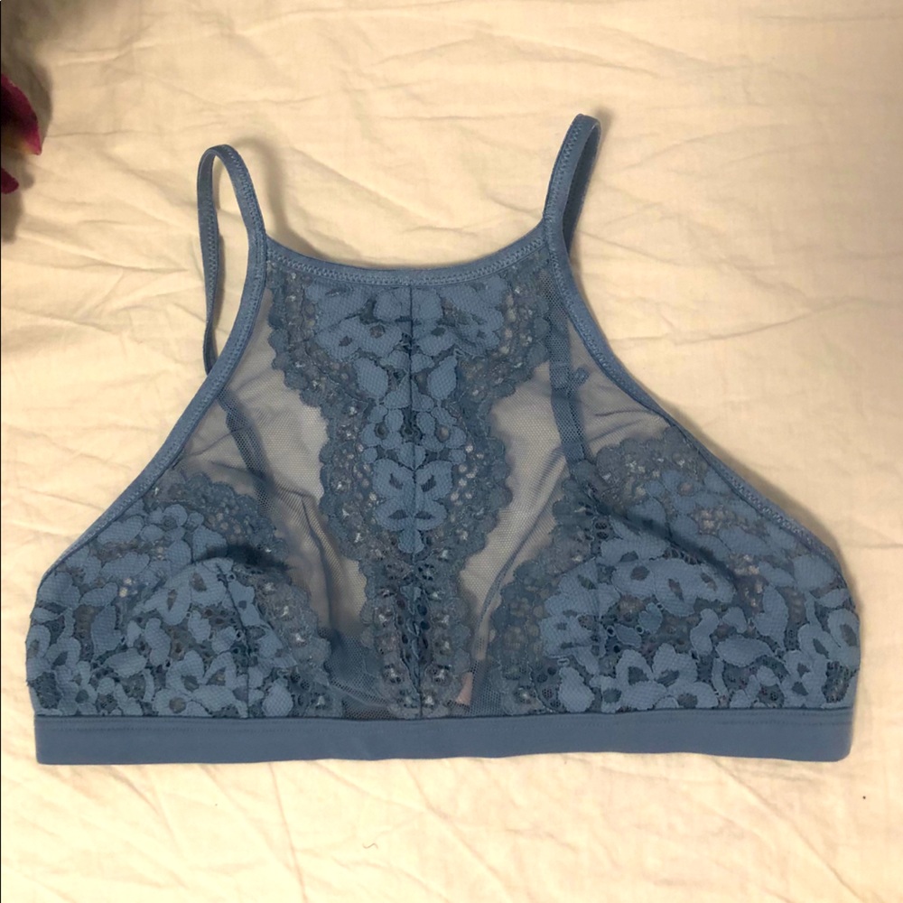 Lacy light blue bralette from Victoria secret